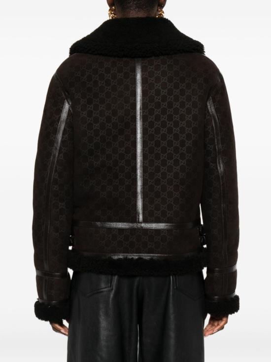 25FW 구찌 프린트 스웨이드 쉐어링 자켓 835526 XSAGB2037 Brown - GUCCI