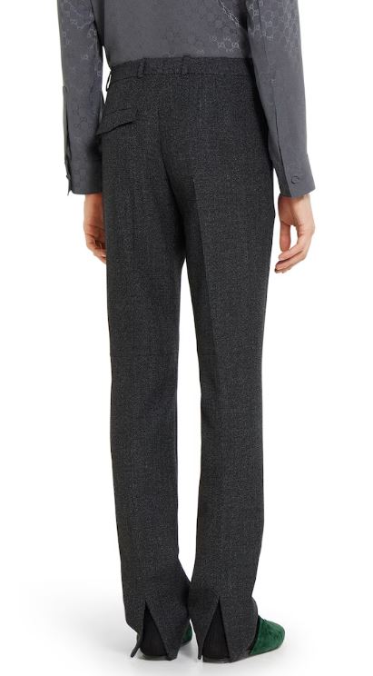 25FW 구찌 울 물리네 팬츠 850333 Z7AXC1016 Grey black - GUCCI