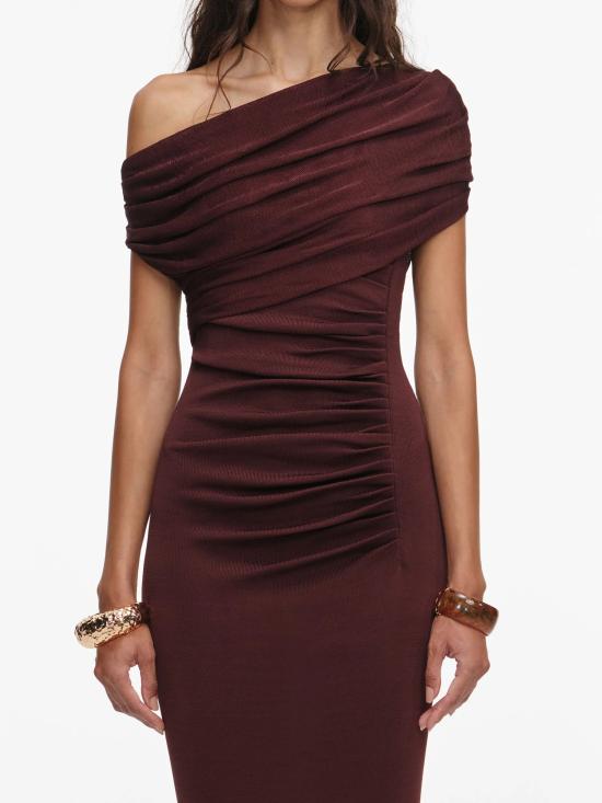 26SS 셀프 포트레이트 미디 원피스 RS26108MBR BROWN Brown - SELF PORTRAIT