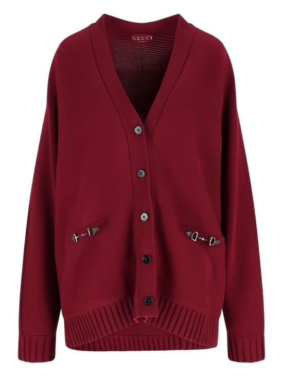 25FW 구찌 브이넥 버튼업 가디건 836378 XKE0Y6122 Red wine - GUCCI