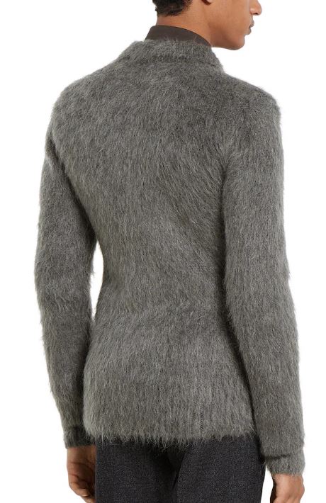 25FW 구찌 브러시드 울 모헤어 가디건 849729 XKE7O1087 Urban grey - GUCCI