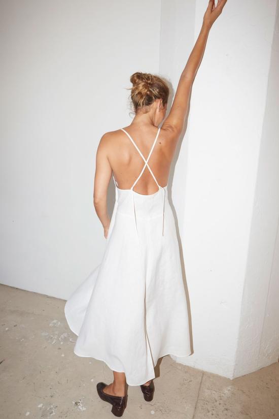  다두라 라운지 웨어 다투라 리넨 슬립 드레스 화이트 - DATURA