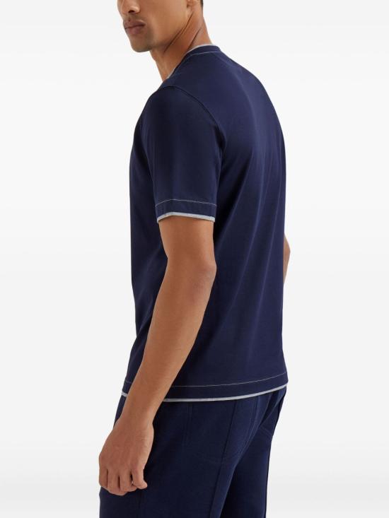 26SS 브루넬로 쿠치넬리 반팔 티셔츠 M0B137451GCD325 BLUE - BRUNELLO CUCINELLI