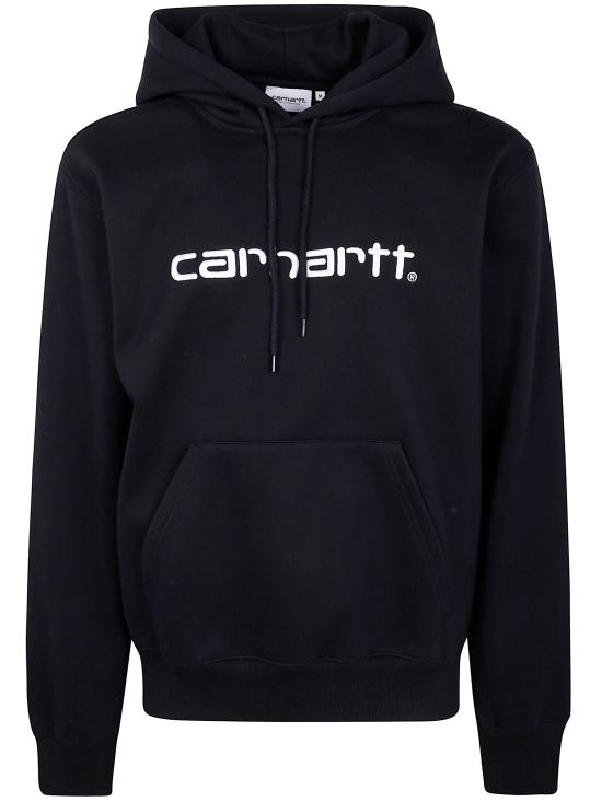 26SS 칼하트 WIP 로고 후드 티셔츠 I0305470D2XX BLACK - CARHARTT WIP