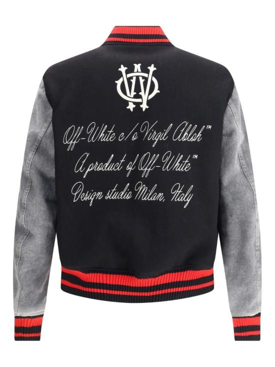 25FW 오프화이트 봄버 자켓 OMEH053F25FAB003 1017 BLACK FROZ - OFF WHITE