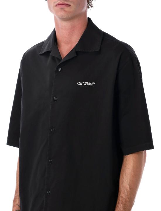 25FW 오프화이트 긴팔 셔츠 OMGG01FF25FAB001 1001 BLACKWHITE - OFF WHITE