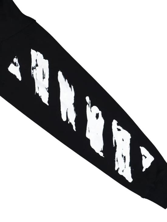 25FW 오프화이트 후드 티셔츠 OMBE015F25FLE002 1001 BLACKWHITE - OFF WHITE