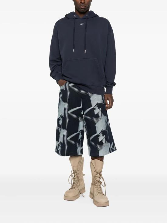 25FW 오프화이트 브러쉬 에로우 스케이트 후드 티셔츠 OMBB085F25FLE00I 4919 DARK SAPPH - OFF WHITE