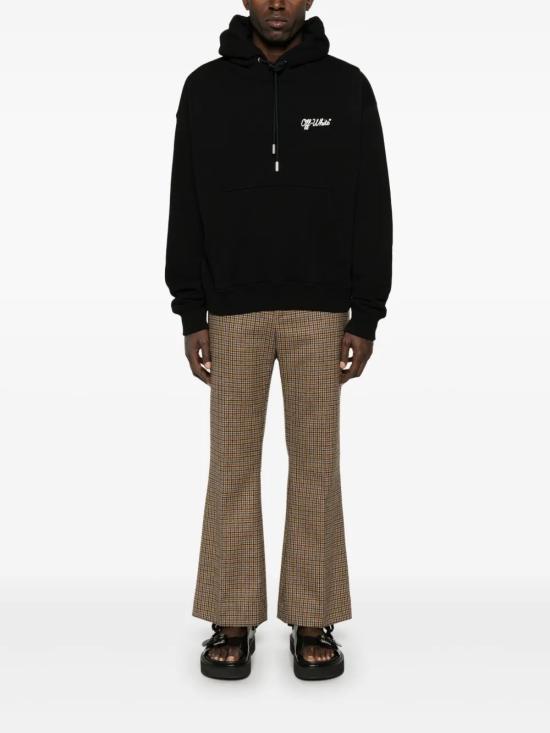 25FW 오프화이트 후드 티셔츠 OMBB085C99FLE019 1001 BLACKWHITE - OFF WHITE