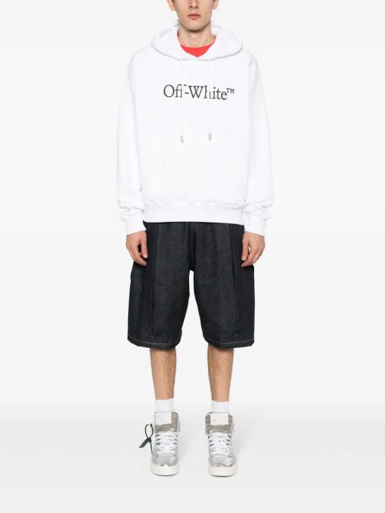 25FW 오프화이트 후드 티셔츠 OMBB085C99FLE012 0110 WHITEBLACK - OFF WHITE