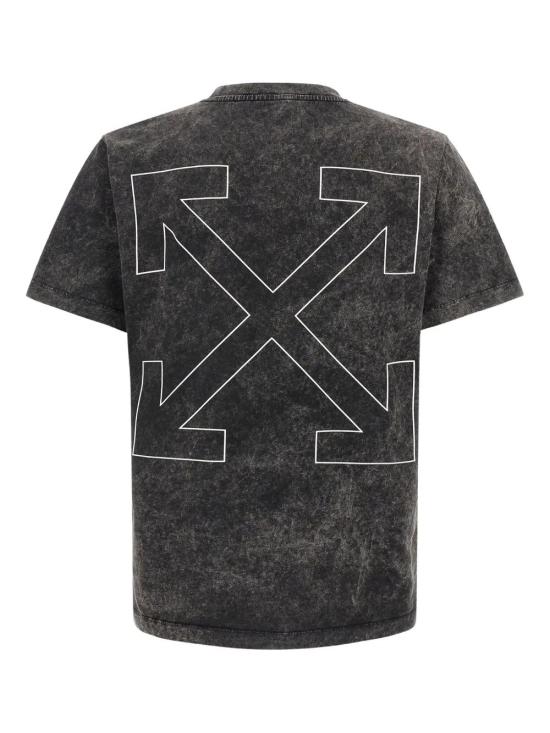 25FW 오프화이트 반팔 티셔츠 OMAA027F25JER00D 1301 VINT BLACK - OFF WHITE