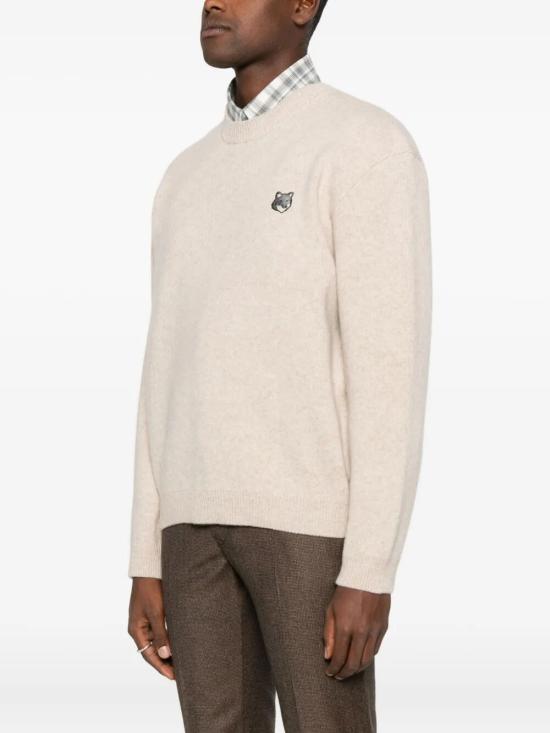 25FW 메종키츠네 폭스 헤드 밀라노 램스울 스웨터 PM00817KT1180 0335 TANBEIGE - MAISON KITSUNE