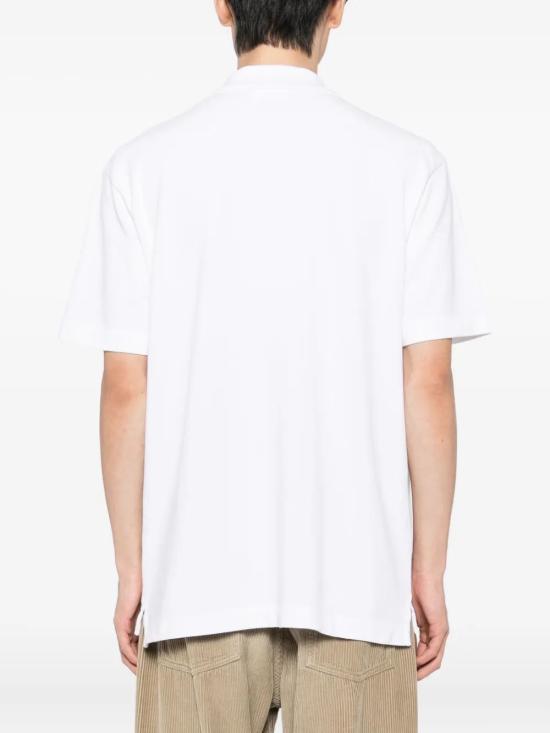 25FW 메종키츠네 폭스 헤드 컴포트 폴로 티셔츠 PM00210KP0001 P100 WHITE - MAISON KITSUNE