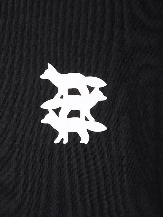 25FW 메종키츠네 스턴트 폭스 롱슬리브 티셔츠 PM00104KJ0119 P199 BLACK - MAISON KITSUNE