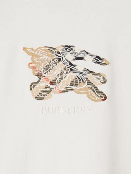 25FW 버버리 EKD 체크 코튼 티셔츠 8116170 B7078 CHALK - BURBERRY