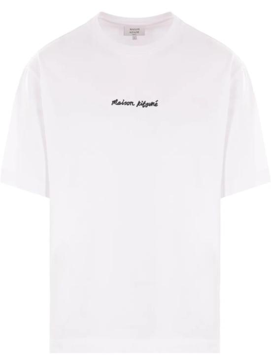 25FW 메종키츠네 자수 오버사이즈 티셔츠 OM00122KJ0119 P100 WHITE