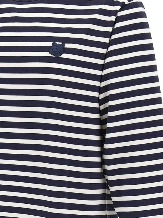 25FW 메종키츠네 폭스 헤드 롱슬리브 티셔츠 PM00122KJ0044 B481 NAVYWHITE - MAISON KITSUNE