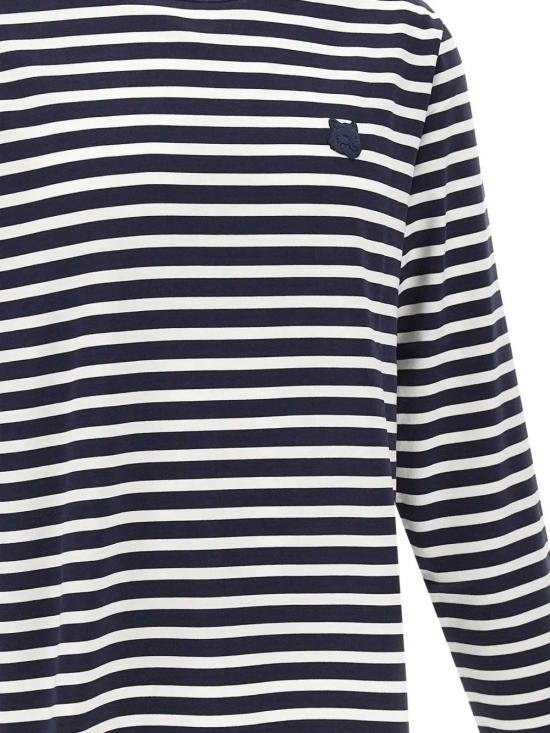 25FW 메종키츠네 폭스 헤드 롱슬리브 티셔츠 PM00122KJ0044 B481 NAVYWHITE - MAISON KITSUNE