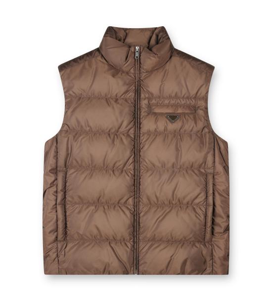 25FW 프라다 패딩 리나일론 베스트 SGB0331WQ9F0324 COCOA BROWN DOM