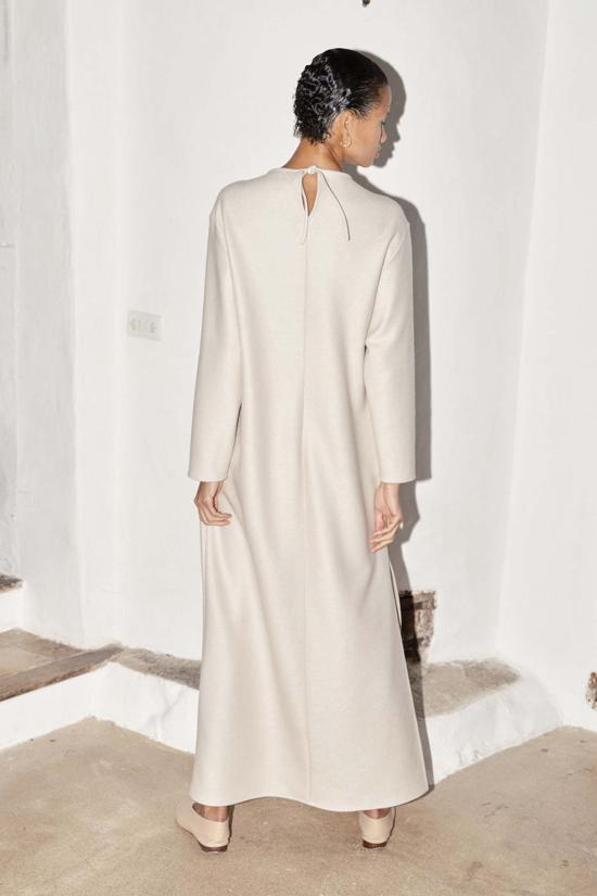  다두라 롱 원피스 다투라 보일드 울 아바 드레스 오트 - DATURA