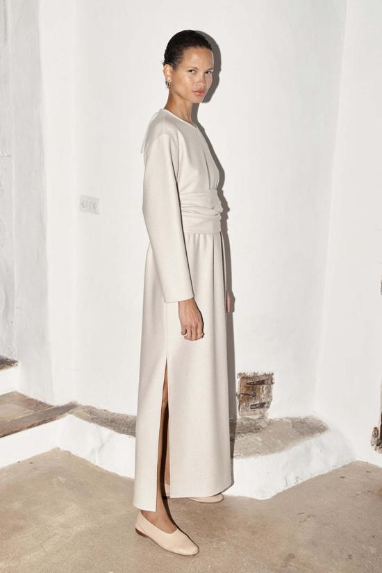  다두라 롱 원피스 다투라 보일드 울 아바 드레스 오트 - DATURA