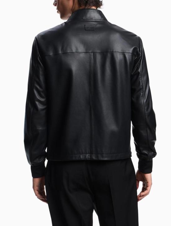 25FW 엠포리오 아르마니 가죽 자켓 EM003536AF19275UC001 Black - EMPORIO ARMANI