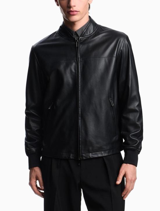 25FW 엠포리오 아르마니 가죽 자켓 EM003536AF19275UC001 Black - EMPORIO ARMANI
