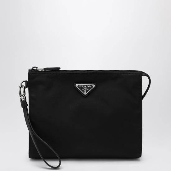 26SS 프라다 리나일론 앤 사피아노 레더 파우치 2NE7892DMH Black