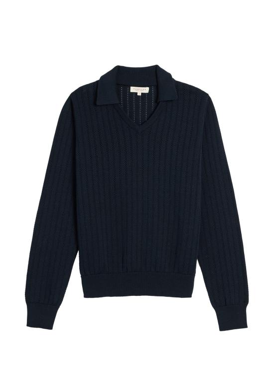  데미리 뉴욕 긴팔 티셔츠 데밀리 애스터 리니어 포인텔 코튼 폴로 네이비 - DEMYLEE