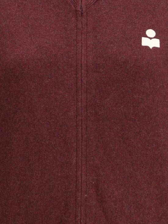 25FW 이자벨마랑에뚜왈 AXELLE 악셀 집업 가디건 CA0004FBA3L75E 80BY Burgundy - ISABEL MARANT ETOILE
