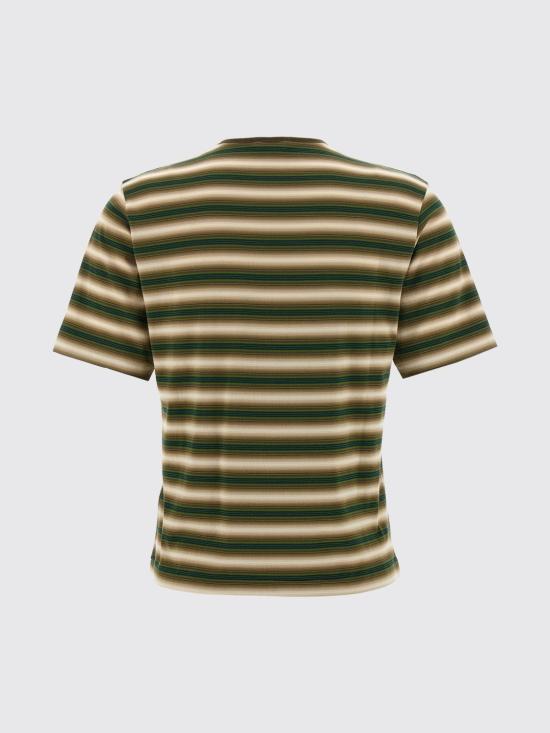 25FW 오라리 반팔 티셔츠 A25AT04GJ FADEBROWNSTRIPE Brown - AURALEE