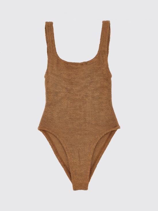 25FW 훈자 지 원피스 수영복 SQUARENECKSWIM METALLICCOCOA Brown