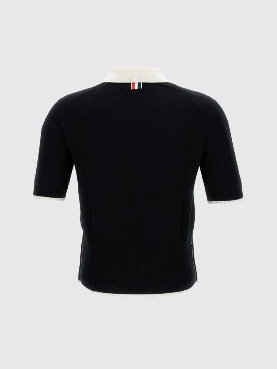 25FW 톰브라운 폴로 티셔츠 FKP122AY2001 001 Black - THOM BROWNE