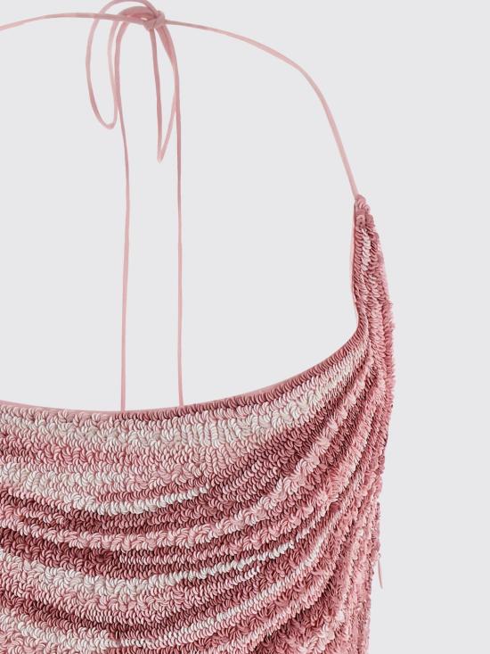 25FW 발망 롱 원피스 FF1R2470PC96 OAA Pink - BALMAIN