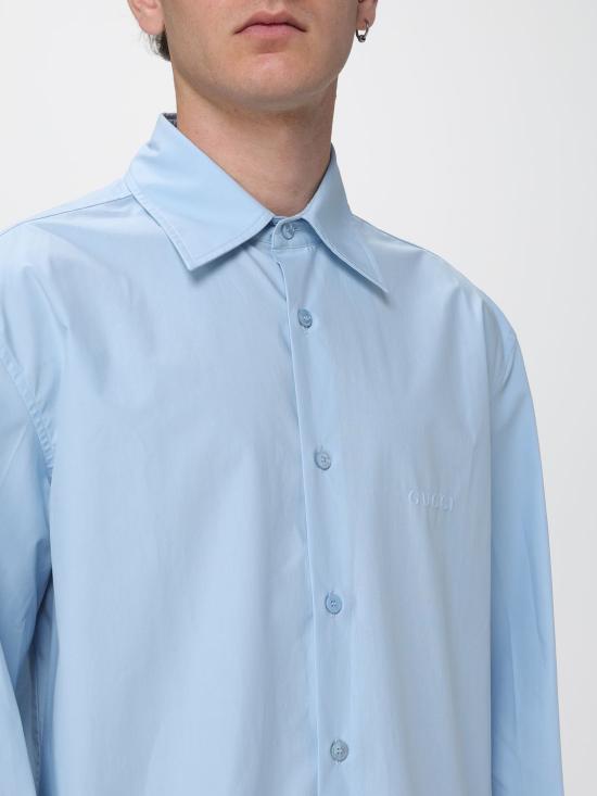 25FW 구찌 클래식 포플린 셔츠 823830Z7AMD 4030 Blue - GUCCI