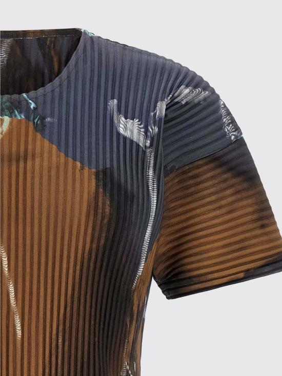 25FW 옴므 플리세 이세이 미야케 반팔 티셔츠 HP58JK206 44 Brown - HOMME PLISSE' ISSEY MIYAKE