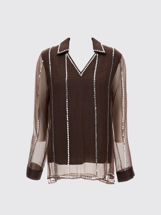 25FW 웨일즈보너 블라우스 WA25TO01SE01 801 Brown - WALES BONNER