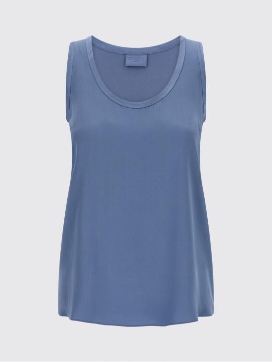 25FW 브루넬로 쿠치넬리 민소매 티셔츠 MPC59E0600 C2641 Blue