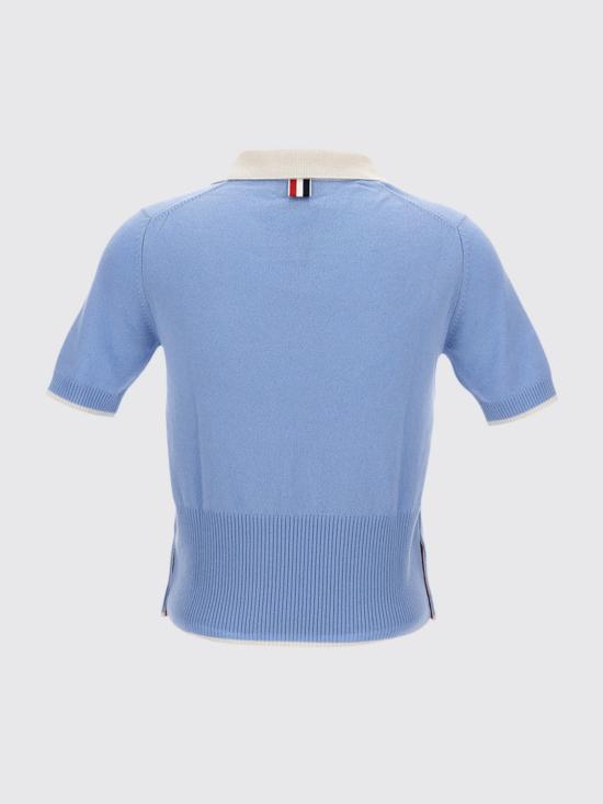 25FW 톰브라운 폴로 티셔츠 FKP122AY2001 472 Gnawed Blue - THOM BROWNE