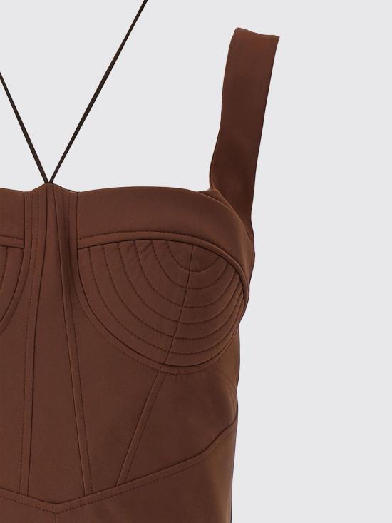 25FW 넨시 도자카 롱 원피스 NDSS25DR243 Brown - NENSI DOJAKA