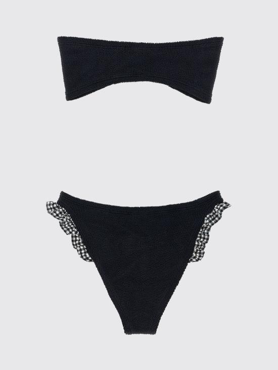 25FW 훈자 지 원피스 수영복 JEANBIKINI BLACKGINGHAM White - HUNZA G