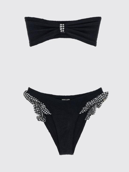 25FW 훈자 지 원피스 수영복 JEANBIKINI BLACKGINGHAM White