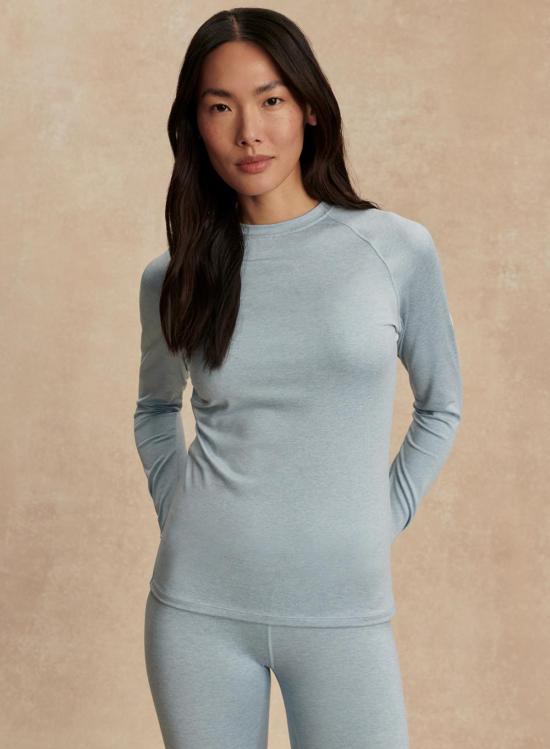  발리 블라우스/셔츠 Varley Always Warm 크루넥 베이스레이어 탑 글레이셔 마를 - VARLEY