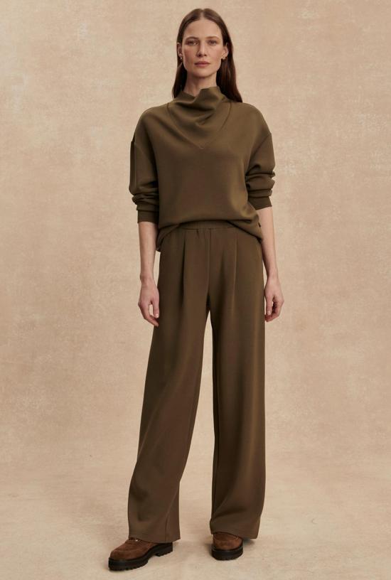  발리 스트레이트 팬츠 Varley 엑스트라 와이드 레그 팬츠 29.5인치 밀리터리 올리브 - VARLEY