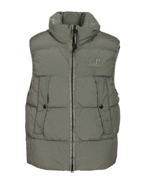 25FW 씨피 컴퍼니 로고 자수 베스트 19CMVE149A005904G921 GUNMETAL DOM