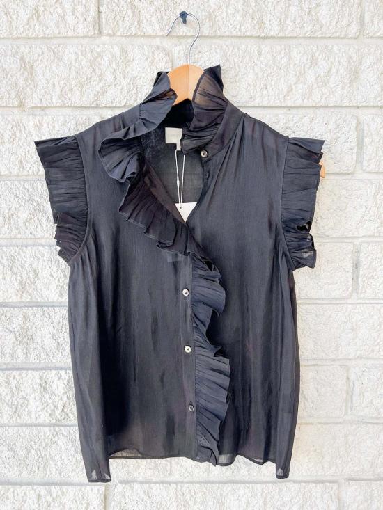  크리스티 린 블라우스 마르파 탑 블랙