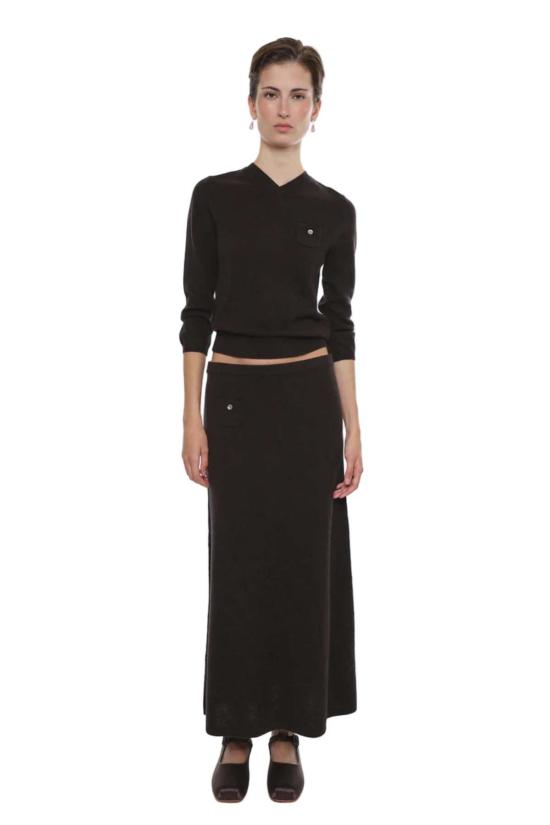  샌디리앙 롱 스커트 Sandy Liang Myos 스커트 브라운