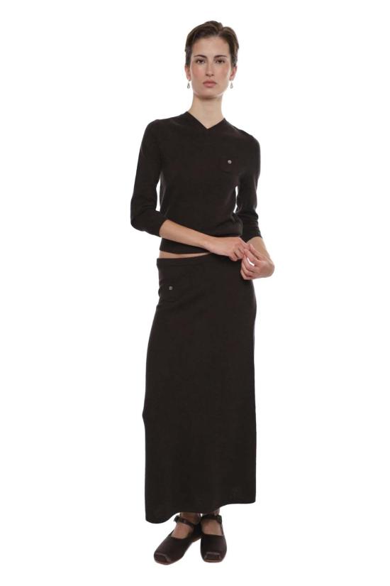  샌디리앙 롱 스커트 Sandy Liang Myos 스커트 브라운 - SANDY LIANG