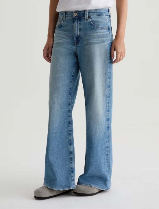  아드리아노 골드슈미드 데님 팬츠 Ag Jeans Saige 와이드 레그 진 - ADRIANO GOLDSCHMIED