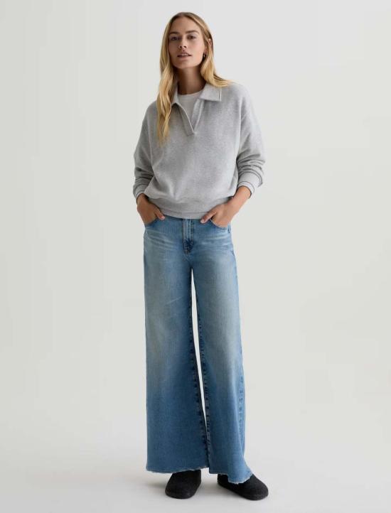  아드리아노 골드슈미드 데님 팬츠 Ag Jeans Saige 와이드 레그 진 - ADRIANO GOLDSCHMIED